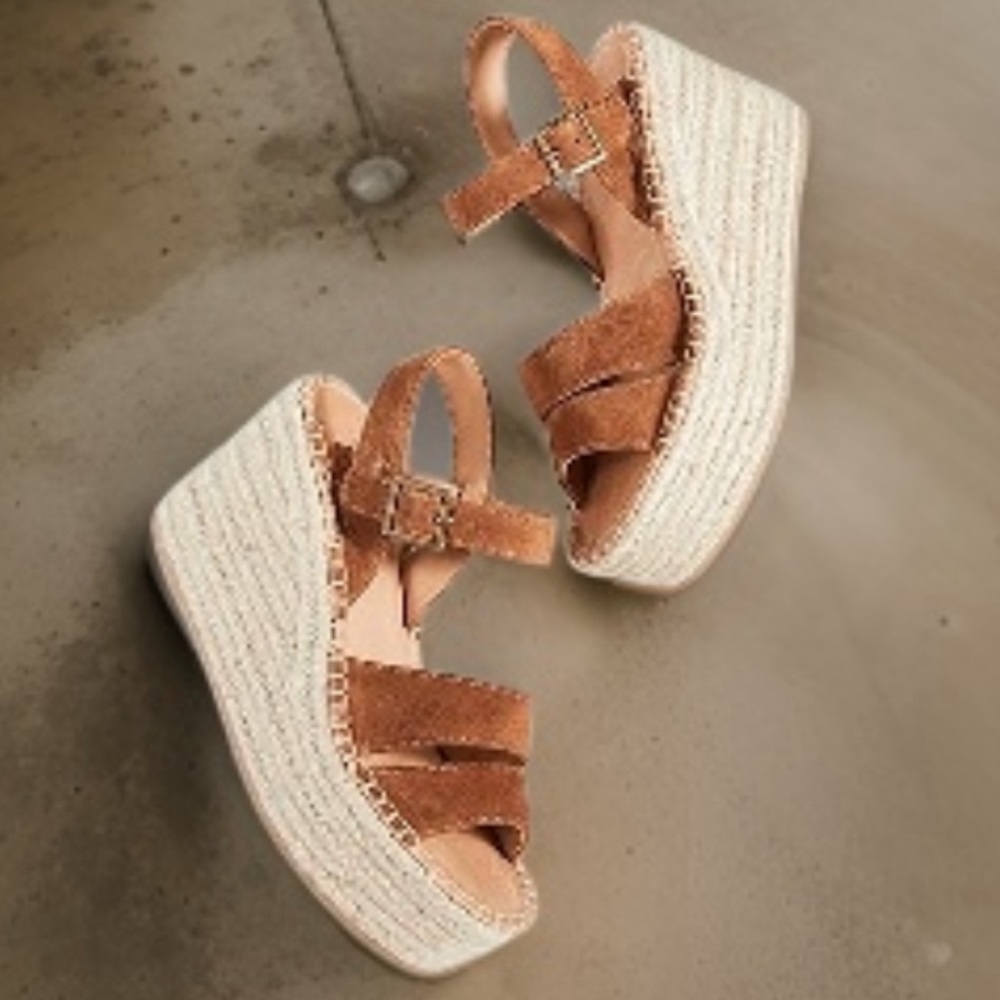 SOLUDOS • Walnut Como Platform Wedge Sandals Includes Box - Picture 12 of 12